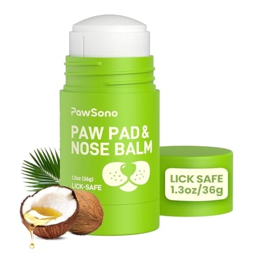 Image of PawSono Lick-Safe Dog Paw & Nose Balm Stick with Coconut Oil | All-Natural Moisturizer & Soother for Dry, Cracked Snout & Pads | Nose Butter for Frenchies | Cream & Wax for Horse Hoof