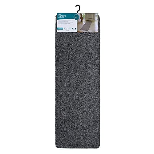 Image of JVL Tanami 2-Tone Fleck Barrier Runner Door Mat, 80 Percent Cotton/20 Percent Synthetic/Gel Backing, Charcoal, 50 x 150 x 0.5 cm