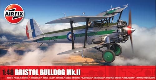 Image of AIRFIX - Standard Model Set - A05141 Bristol Bulldog Mk.II Model Building Kit - Plastic Aircraft Kit for Adults & Children 8+, Includes Sprues, Decals & Paint Guide - 1:48 Scale