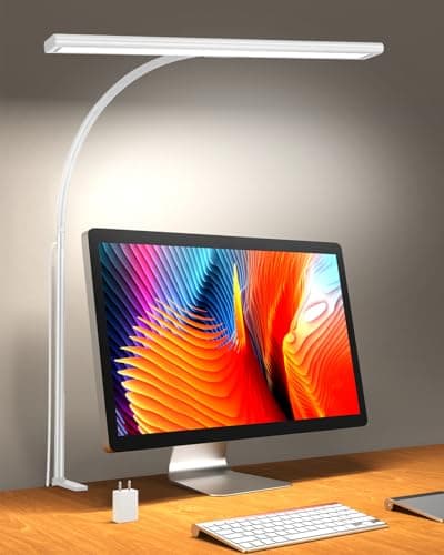 Image of iFalarila 160 LED Desk Lamp - Super Bright Dimmable Clamp Lamp for Home Office with 3 Colour Temperatures and 10 Brightness Levels, Office Lamp with 10W USB Adapter