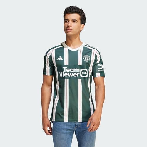 Image of Adidas, Away 23/24 Manchester United Fc, Short Sleeve Football Jersey, Green Night/Core White/Active Maroon, S, Man