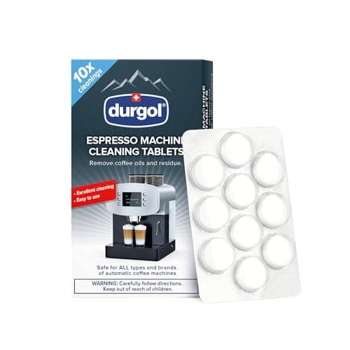 Image of Durgol Espresso Machine and Coffee Maker Cleaning Tablets, Compatible with all Coffee Machines10 count, White