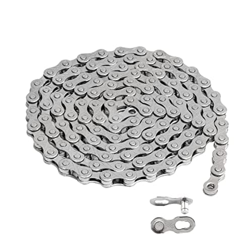 Image of Hycline Bike Chain 6/7/8-Speed, 116 Links Bicycle Chain 1/2 x 3/32 Inch, Special Steel for Road Mountain Racing Cycling - Silver