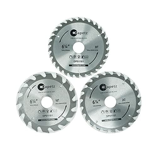 Image of Dapetz ® 3 PC TCT Circular Fine Cutting Wood Saw Blade 160mm X 30mm 16t,24t,30t Teeth Carbide Finishing Saws for Woodworking with 20,16,10mm Bore Compatible with Bosch Makita Etc