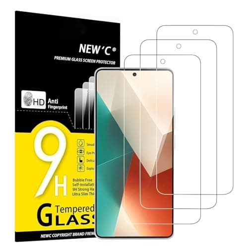 Image of NEW'C 3 Pack Designed for Xiaomi Redmi Note 13 5G/4G Screen Protector Tempered Glass,Case Friendly Scratch-proof, Bubble Free, Ultra Resistant