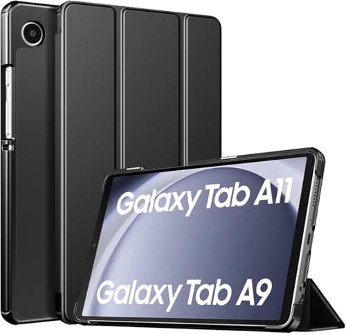 Image of iCatchy Case for Samsung Galaxy Tab A11/ Tab A9 [8.7 Inch] Smart Tablet Cover 2025, SM-X133/SM-X135, PU Leather, Translucent Hard Shell, Two Viewing Angles (Black)