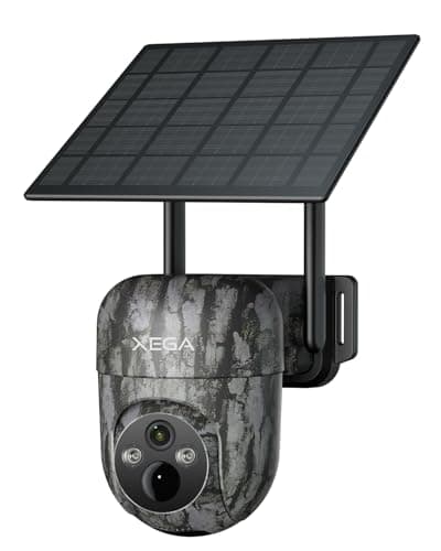 Image of Xega 4G Solar Powered Wildlife Camera with SIM Card, No WiFi CCTV Camera, 2K PTZ Trail Camera Outdoor Wireless with Remote Access Night Vision Live Streaming Motion Detection IP66(Not Support WiFi)