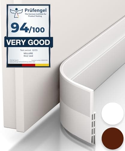 Image of Vellure® Premium Door Draft Excluder Strip - Door Seal for Energy Saving - Quick and Easy Installation - Draught Excluder for bottom of door - Ideal for Keeping Out Cold