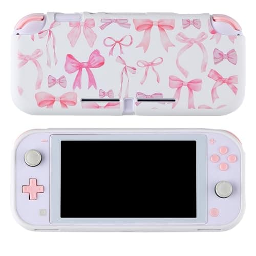 Image of Case for Nintendo Switch Lite Protective Accessories Soft Silicone Cover Shell Compatible ONLY for Switch Lite Pink Coquette Bow Anti-Drop Shock Proof Aesthetic Protector