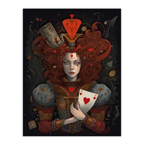Image of Artery8 Alice In Wonderland Queen Of Hearts Whimsical Magical Adventure Painting Large Wall Art Poster Print Thick Paper 18X24 Inch