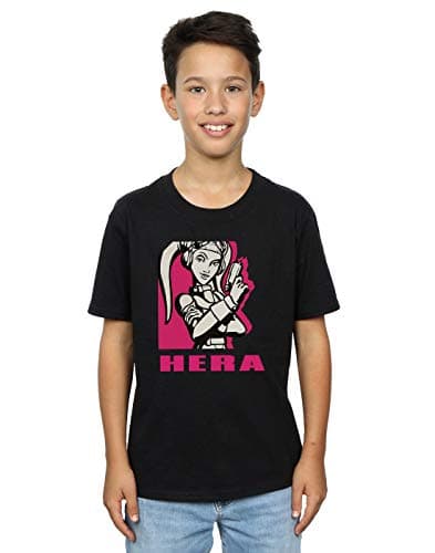 Image of Star Wars Boys Rebels Hera T-Shirt Black 7-8 Years