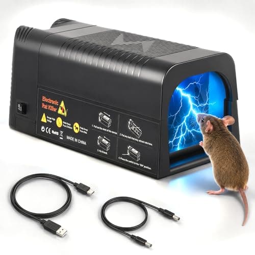 Image of Electric Rat Traps, Heavy Duty Pest Control Trap for Instant Kill, Indoor Humane Electric Mouse Trap, Electronic Rat Killer Pest Control Trap For Mice, Hamsters, Mousetrap for Home Kitchen Garage