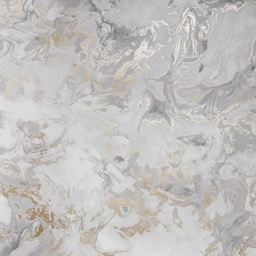 Image of Fiula Peel and Stick Marble Wallpaper, Silver & Gold Swirl Textured Self Adhesive Wallpaper, Luxury Vinyl Contact Paper for Bedroom, Living Room & Feature Wall, Removable Shiny Wallpaper 45cm x 300cm