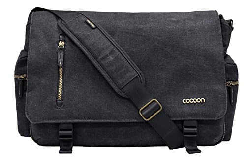 Image of COCOON - Urban Adventure | Shoulder Bag | Frontal Pocket GRID-IT | Laptop Pocket 16", Tablet & Document | Side Pockets | Carry-on Bag Zipper - Black