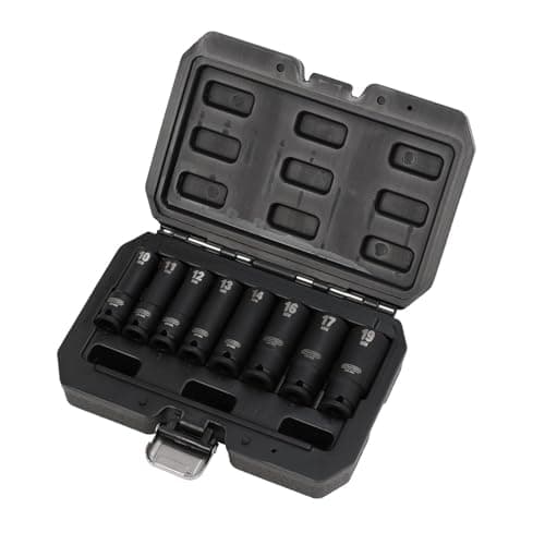 Image of Draper HI-TORQ 8pcs Metric Deep Impact Socket Set, 3/8" Sq. Dr. - 20205-6-Point CR-MO Steel