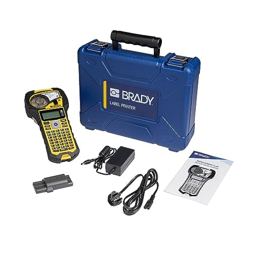 Image of Brady M210 Portable Label Printer - Labelling Device & Label Maker Handheld - Industrial Labelling Machine - incl. Case, Battery, UK Power Cord and 1 Label Cartridge - Replaces BMP21-PLUS