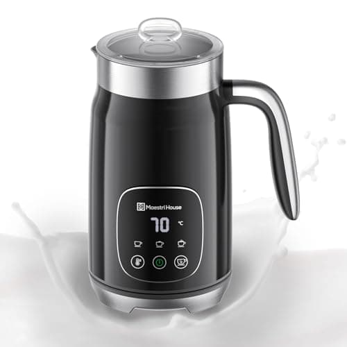 Image of Maestri House Milk Frother, 4 in 1 Variable Temp and Froth Thickness Milk Frother and Steamer, 400ml Smart Touch Control Foam Maker, Memory Function for Latte, Cappuccino, Hot Chocolate,DualFro 400