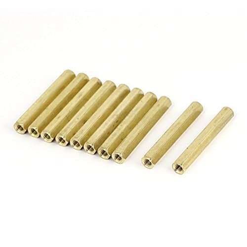 Image of Sourcingmap M4 x 40mm Female Threaded Brass Hex Standoff Pillar Spacer Nut 10pcs