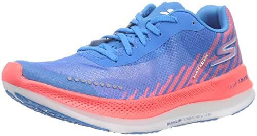 Image of Skechers Go Run Razor Excess Womens Trainers Blue/Coral 3 UK