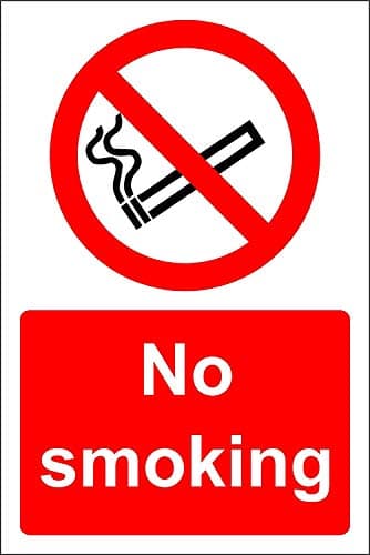 Image of No smoking Safety sign - 1.2mm Rigid plastic 600mm x 400mm