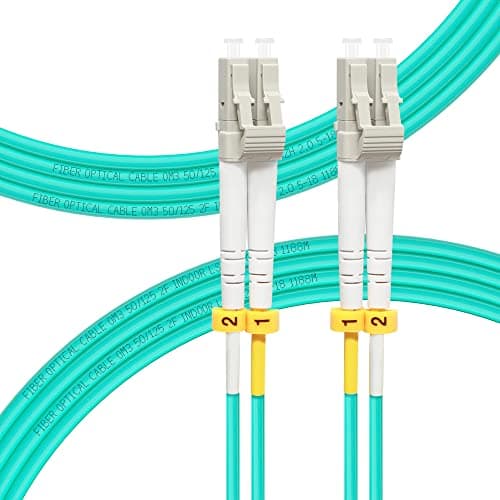 Image of FLYPROFiber 5m/16ft OM3 LC to LC Fiber Patch Cable | Length Options: 0.2m-100m, 10GB Duplex, 50/125um Multimode Fiber Optic Cable Cord LSZH 5Meter(16ft)