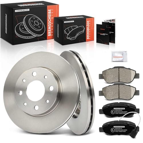 Image of Frankberg Brake Kit incl. 2x Brake Disc + 4x Brake Pad Front Compatible with 500 312 1.3 D MultiJet 2016-2025 Replace# 77364874, 77365543