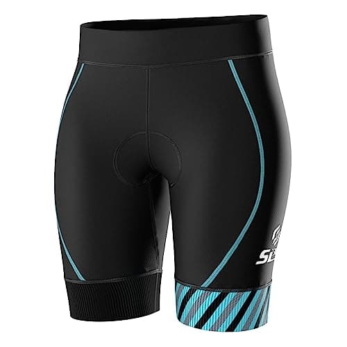 Image of SLS3 Tri Shorts for Women - Triathlon Shorts Womens - Super Comfy with Soft Chamois FX - Slim Athletic Fit (Sky Blue, Small)
