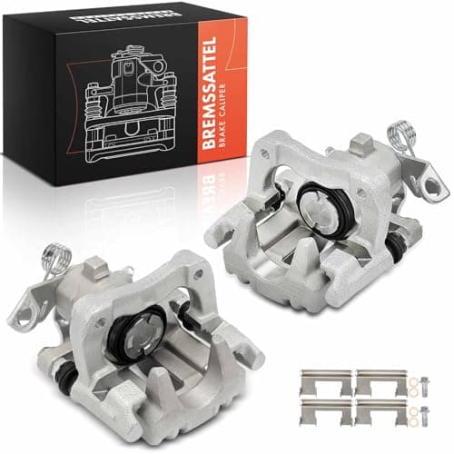 Image of Frankberg 2x Brake Caliper Disc Brake Rear Left Right Cast Aluminium with Bracket (hole spacing 90) Compatible with Golf IV 1J1 A3 8L1 TT 8N3 TT R.o.a.d.s.t.e.r 8N9 Replace# 1J0615423D