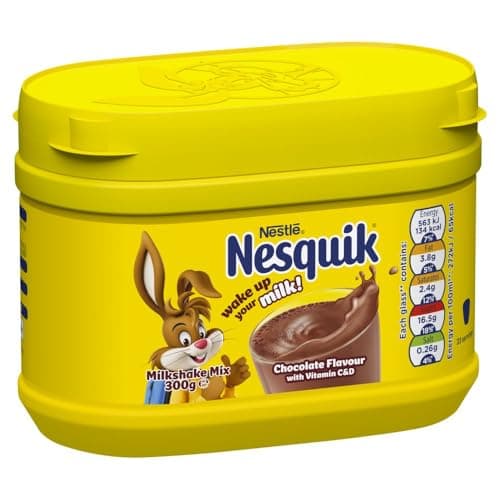 Image of Nesquik Chocolate Flavoured Milkshake Powder, with Vitamin C & D, 300g Tub (Pack of 1)