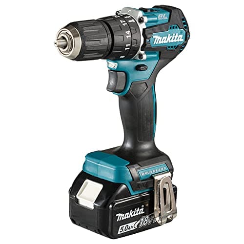 Image of Makita DHP487RTJ 18V Li-ion LXT Brushless Combi Drill Complete with 2 x 5.0 Ah Batteries and Charger Supplied in a Makpac Case