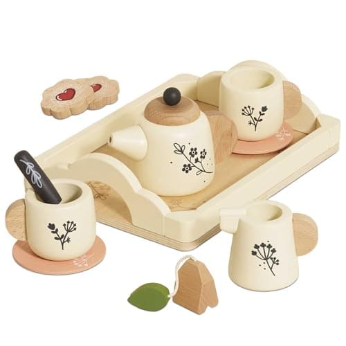 Image of Le Toy Van – Wooden Tea Set & Tray | 12 Piece Child’s Role Play Toy - Suitable for Ages 2+ years