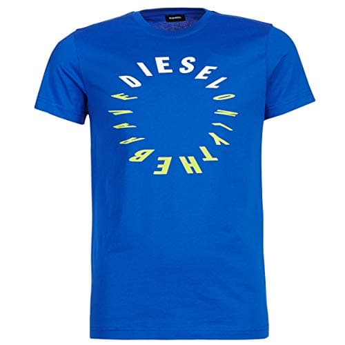 Image of Diesel T-Diego-Y2 Logo Printed T-Shirt Royal Blue Medium