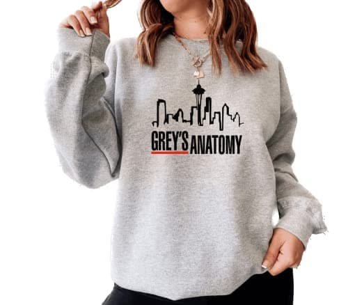 Image of Greys Logo City Scape Anatomy Sweatshirt (as8, alpha, m, regular, regular, Grey)