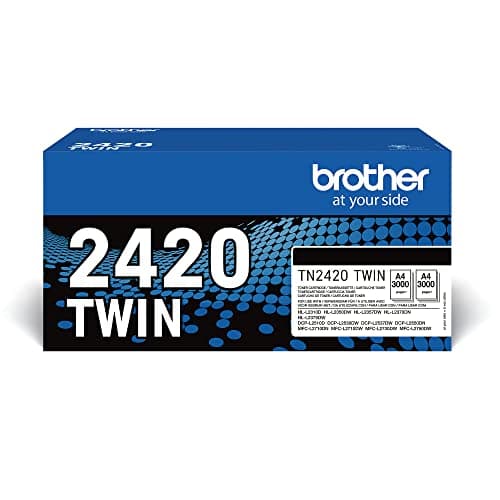 Image of Brother TN-2420TWIN Toner Cartridge, Black, Twin Pack, High Yield, includes 2 x Toner Cartridge, Genuine Supplies