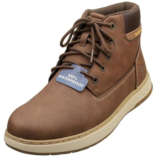 Image of Skechers Men's Garlan Deno Ankle Boot, Brown Synthetic, 10 UK