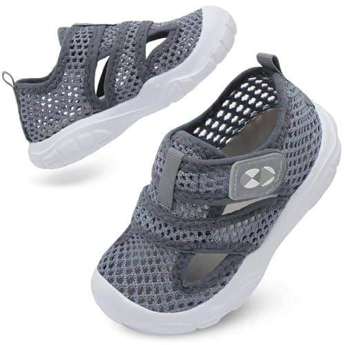 Image of JIASUQI Toddler Barefoot Sandals for Boys Girls Kids Summer Beach Sandals Quick Dry Lightweight Aqua Shoes for Sea Swim Pool Beach(Grey 19,5 UK)