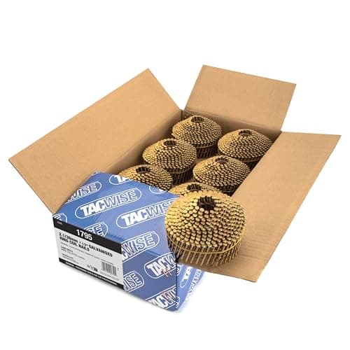 Image of TACWISE 1795 Type 2.1/38 mm Galvanised Conical Top Coil Nails, Diamond Point, Ring Shank, 16° Inclined, Wire Collated, Pack of 5400
