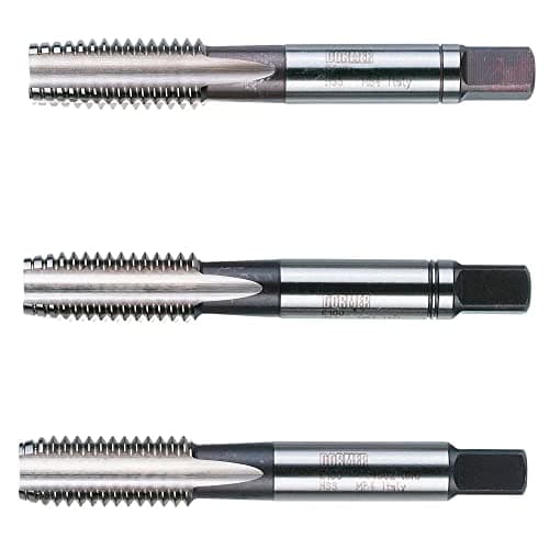 Image of Dormer E1151/4NO8 Series E115 HSS Straight Flute Serial Hand Tap BSW with Bright Finish, DIN352 Standard, NO8, 1/4"-20 Thread, 6.350 mm Cutting Diameter, 56 mm Length