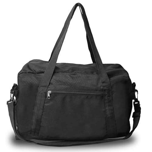 Image of Small Gym Bag, Waterproof Sports Bags 40x20x25cm fits Ryanair Cabin with Adjustable Shoulder Strap, Gym Duffel Bag, Small Holdall Bags for for Women Men Sport Overnight Travel Weekend Trip (Black)