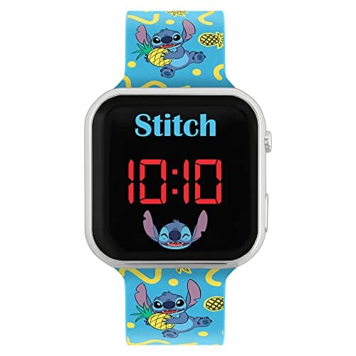 Image of Disney Lilo and Stitch Character Print Strap LED Watch LAS4038