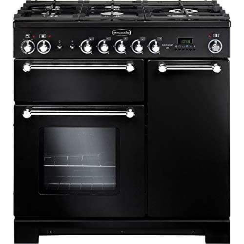 Image of Rangemaster Kitchener 90cm Duel Fuel Range Cooker - Black