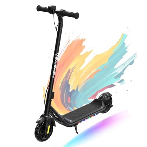 Image of EVERCROSS E6 Electric Scooter for Kids, 7" Lightweight E-Scooter for Ages 6-12, Electric Scooter with A Range of Up to 20 km and 7-Color Lights, 3 Speed Modes (8, 12, 16 km/h)