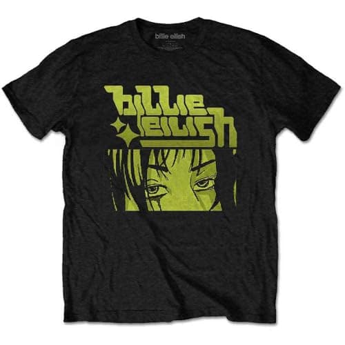 Image of Billie Eilish T Shirt Anime Logo Official Unisex Black M