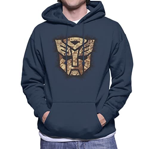 Image of All+Every Transformers Autobots Icon Comic Men's Hooded Sweatshirt Navy Blue