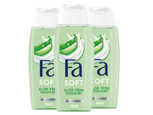 Image of FA Shower Gel Aloe Vera Yoghurt (3 x 250 ml), Plengende Shower Cream with Mild Formula and Pleasant Aloe Vera Fragrance, Vegan, 94% Ingredients of Natural Origin