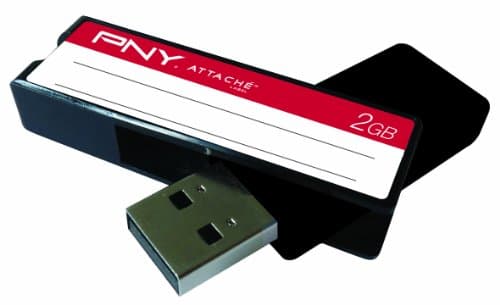 Image of PNY Label Attache 2 GB USB 2.0 Flash Drive P-FD2GB/REDBTS-EF (Red)