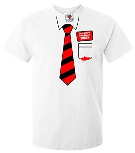 Image of Reality Glitch Men's Shaun Work Shirt T-Shirt Halloween Parts Costume Funny White