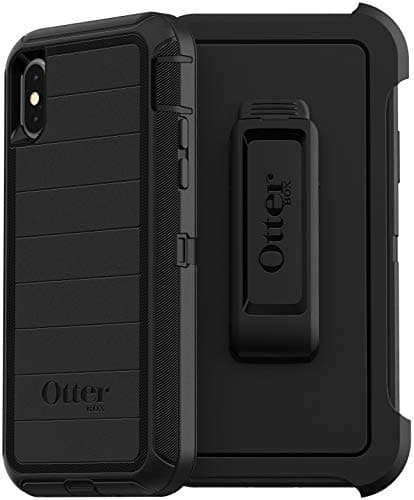 Image of OtterBox Defender Series Rugged Case & Holster for iPhone Xs & iPhone X - Non-Retail Packaging - Black (with Microbial Defense)