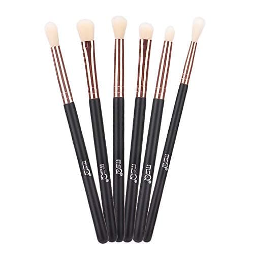 Image of MSQ 6pcs Eyeshadow Brushes Eye Makeup Brushes Set Synthetic Hairs, Wooden Handle for Eyeshadow, Blending, Concealer Rose Gold