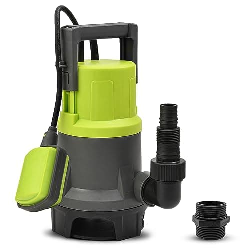 Image of VEATON 400W 13000L/H Electric Submersible Dirty Water Pump, Compact Utility Pump with Float Switch and Hose Connector, Drain Water from Basement Garden Pond Swimming Pool Hot Tub
